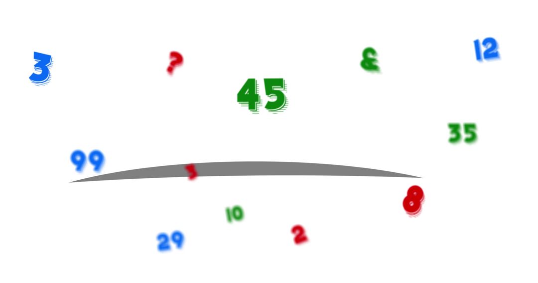 Heart Shaped Puzzle with Numbers Over White Background Concept