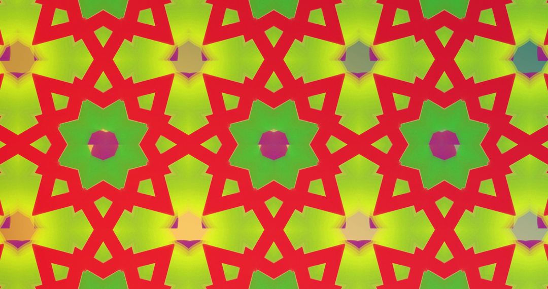 Vibrant Geometric Patterns on Red Background