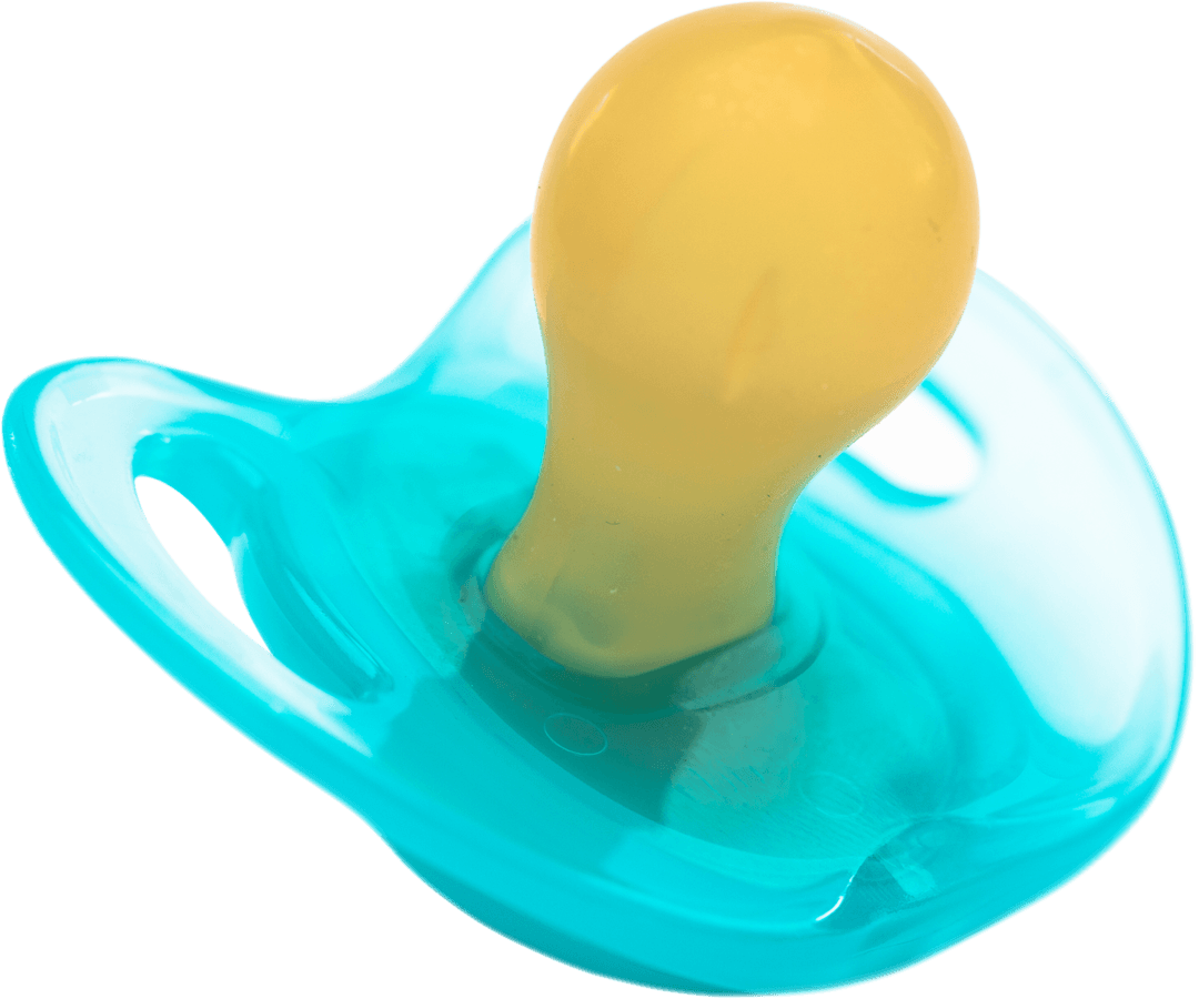 Transparent Blue Baby Pacifier on Clean Background