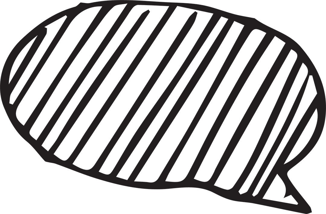Crosshatched Speech Bubble on Transparent Background