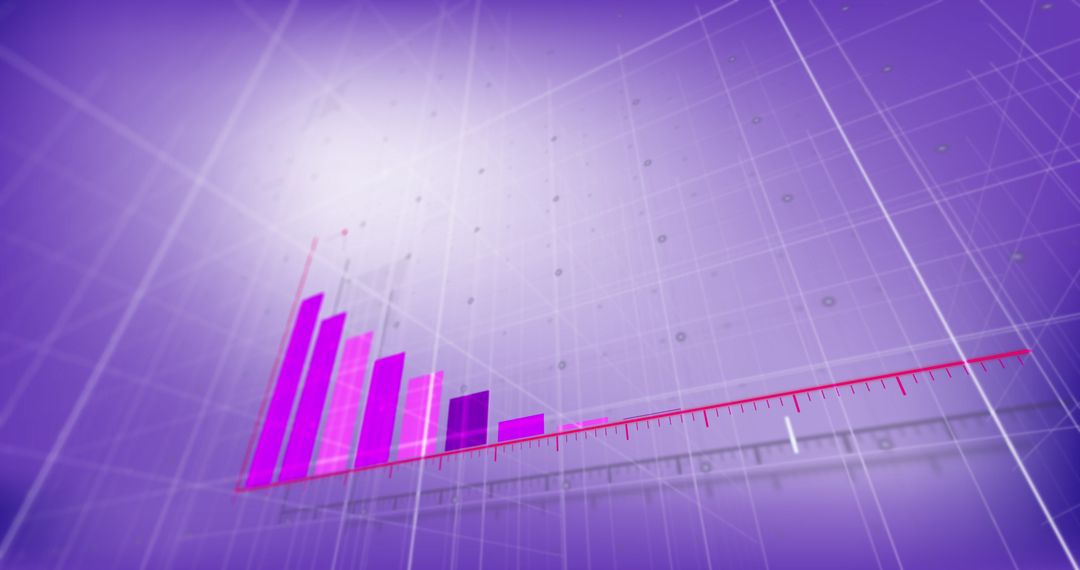 Abstract Financial Data Graph on Purple Background