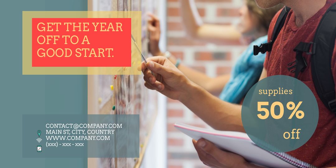 Back-to-School Promotion Featuring Student Selecting Supplies