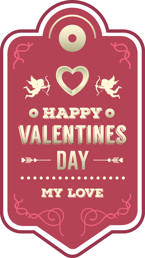 Transparent Valentine's Day Card with Cupids and Heart Design