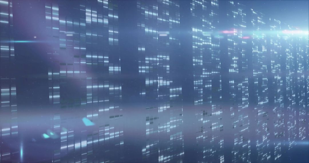 Futuristic Digital Grid with Flowing Data Segments