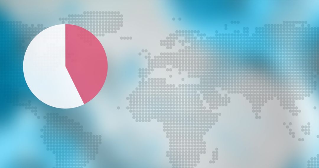 Digital World Map with Pie Chart on Gradient Background