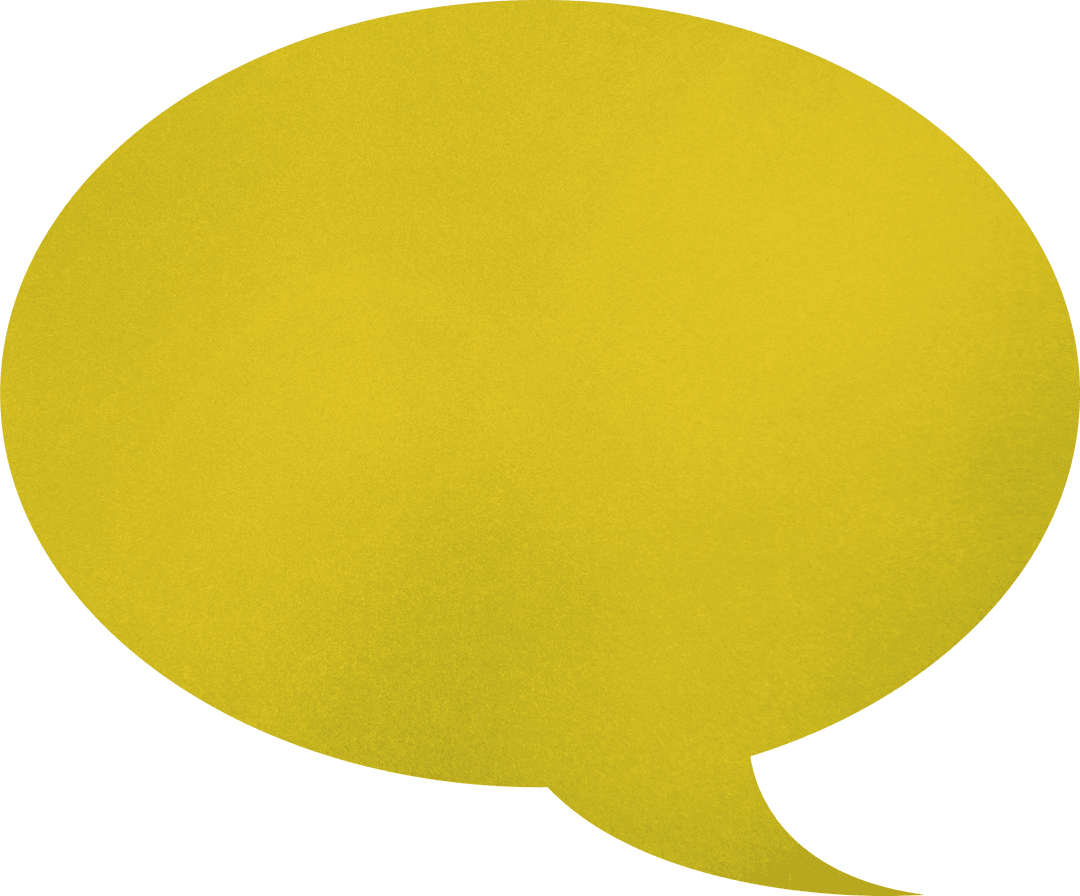 Oval Yellow Speech Bubble on Transparent Background