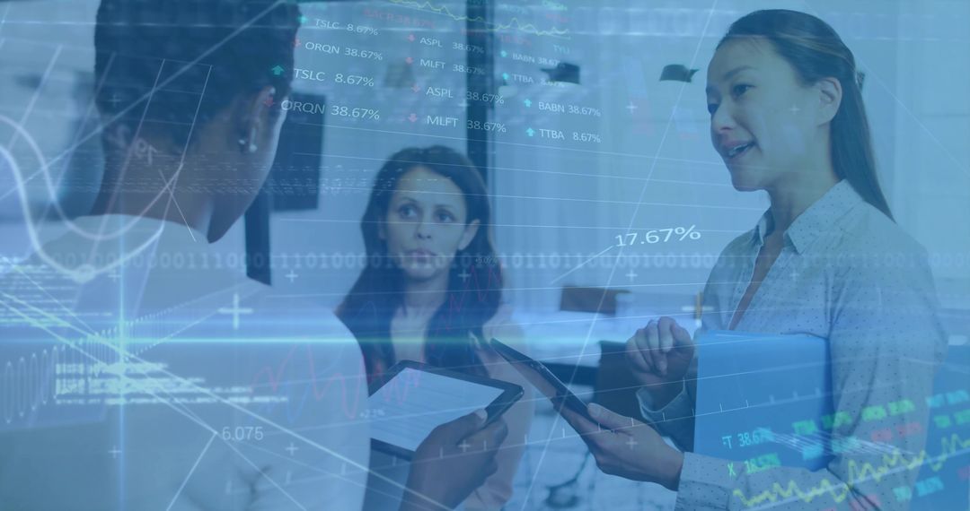 Dynamic Team Meeting with Data Visualization Concepts in an Office Setting