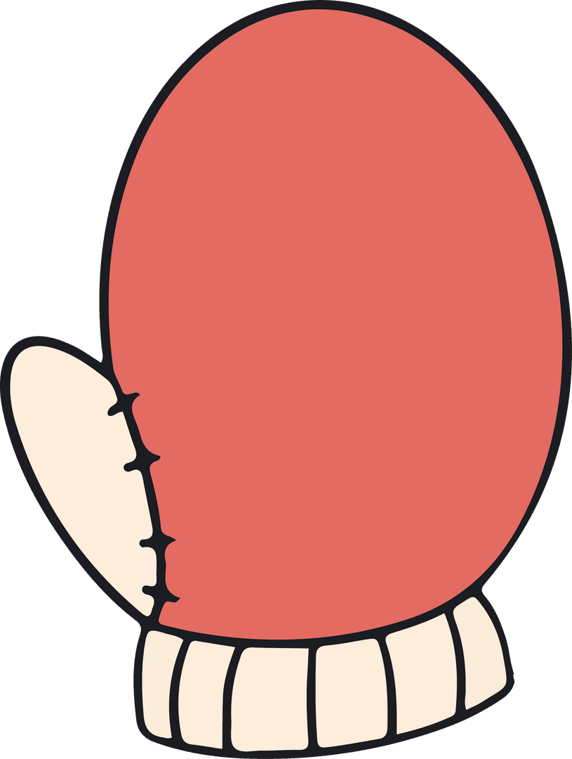 Transparent Cartoon Red Mittens with Cream Cuff Design