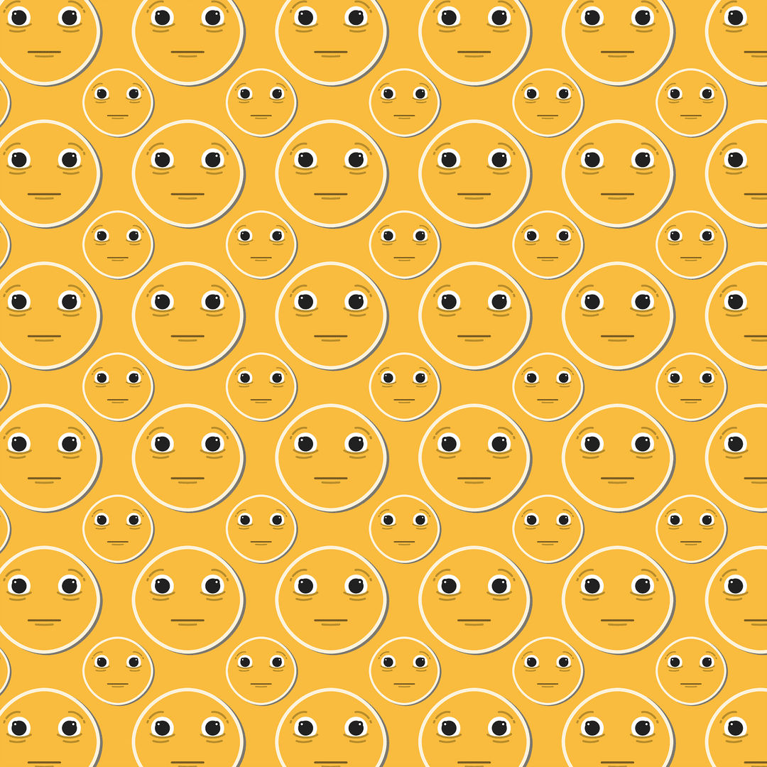 Seamless Transparent Background Pattern with Neutral Faces
