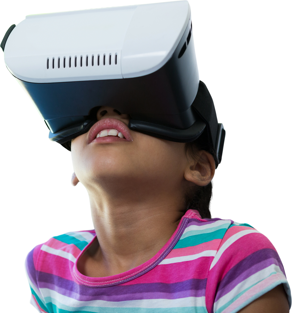 Transparent View of Girl Enjoying Virtual Reality Experience - Download Free Stock Images Pikwizard.com