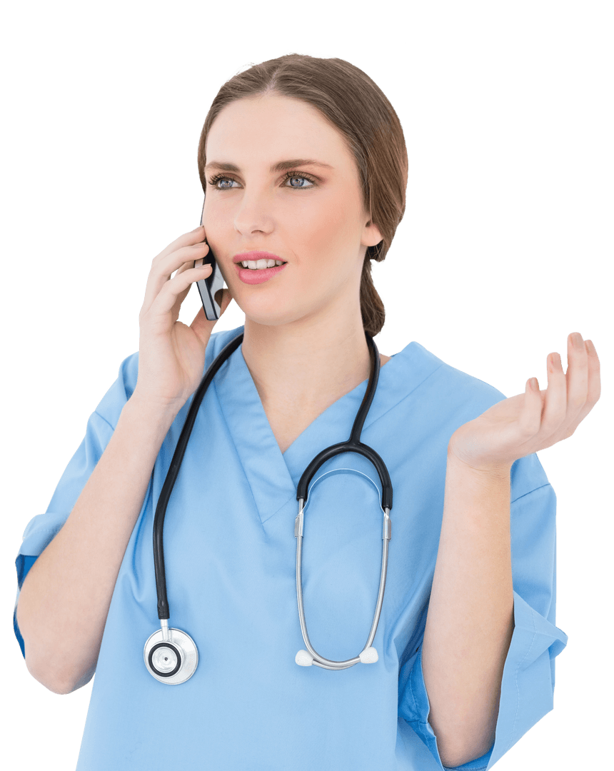 Transparent Doctor Taking Important Phone Call Modern Professional