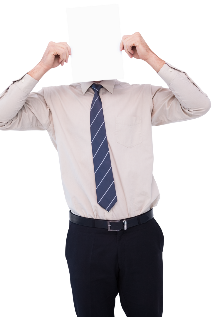 Transparent Businessman Holding Blank Card for Face - Download Free Stock Images Pikwizard.com