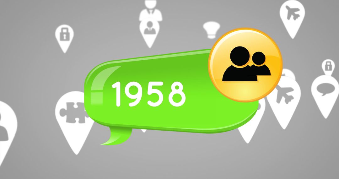 Retro Social Media Icons and Communication Bubble Design
