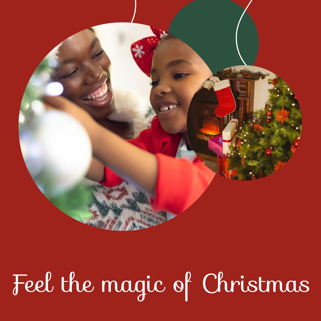 African American Mother and Daughter Enjoying Christmas Decoration - Download Free Stock Templates Pikwizard.com