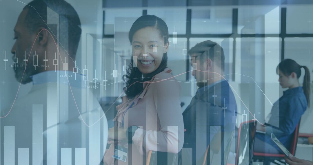 Business Team in Meeting with Digital Data Analytics Visualization