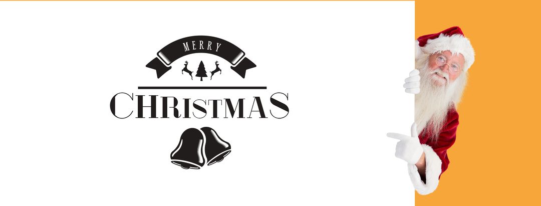 Santa Claus Highlighting Merry Christmas Message Banner