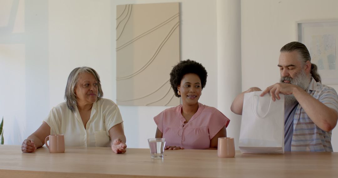 Joyful Intergenerational Family Gathering in Cozy Home.