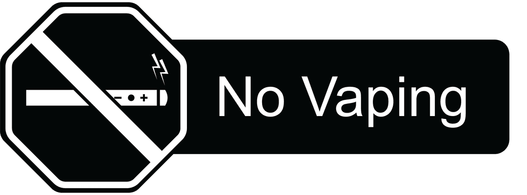 No Vaping Symbol with Bold Text on Transparent Background