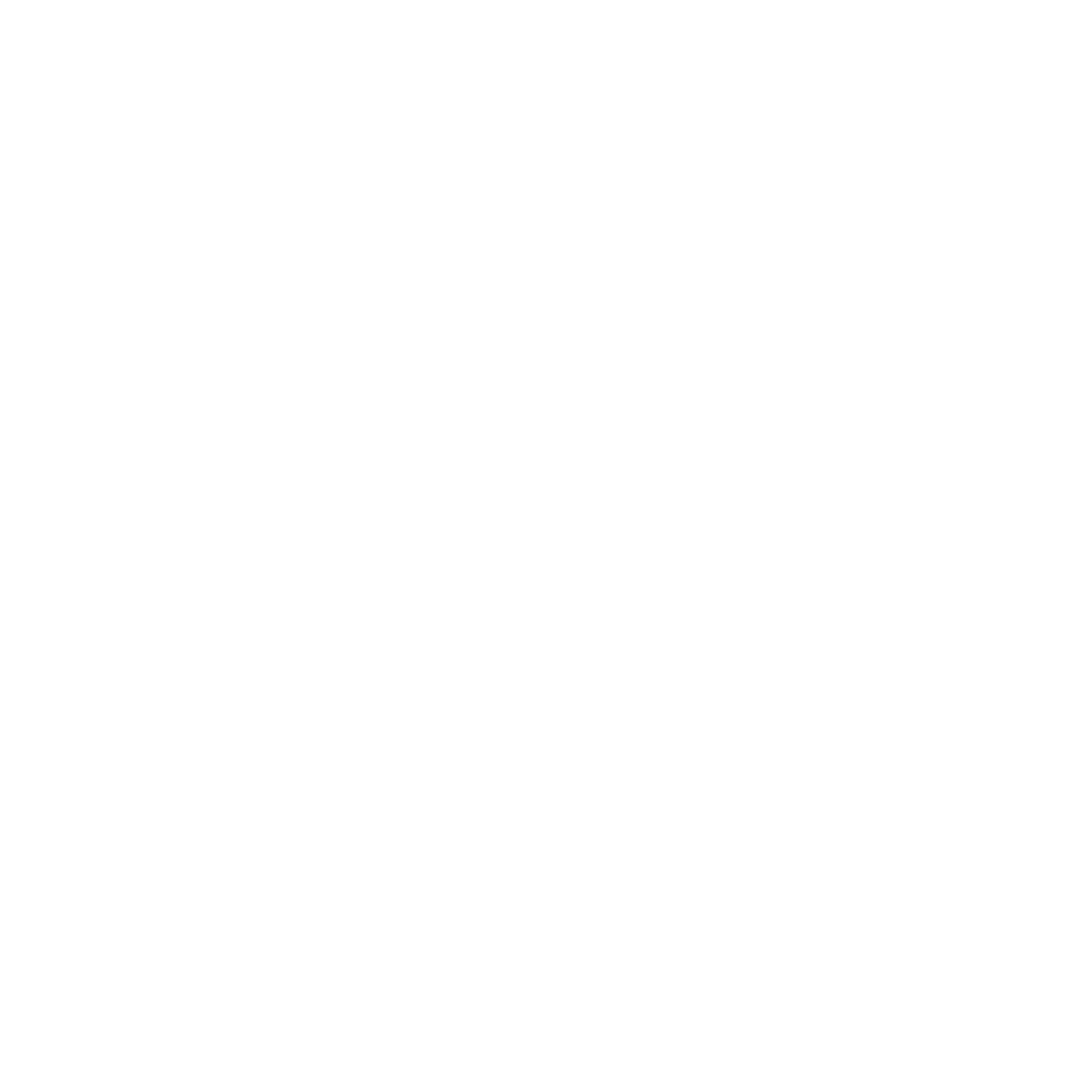 Geometric Pattern of White Stars on Transparent Background