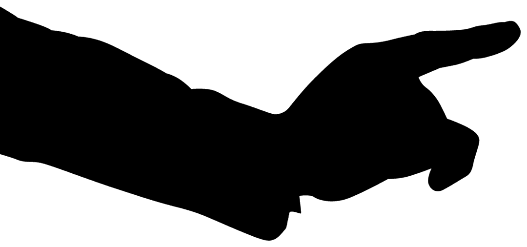 Silhouette Black Hand Gesture on Transparent Background for Design