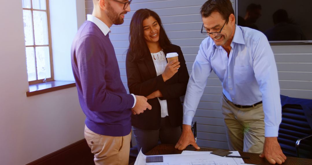 Team of Diverse Professionals Collaborating on Project