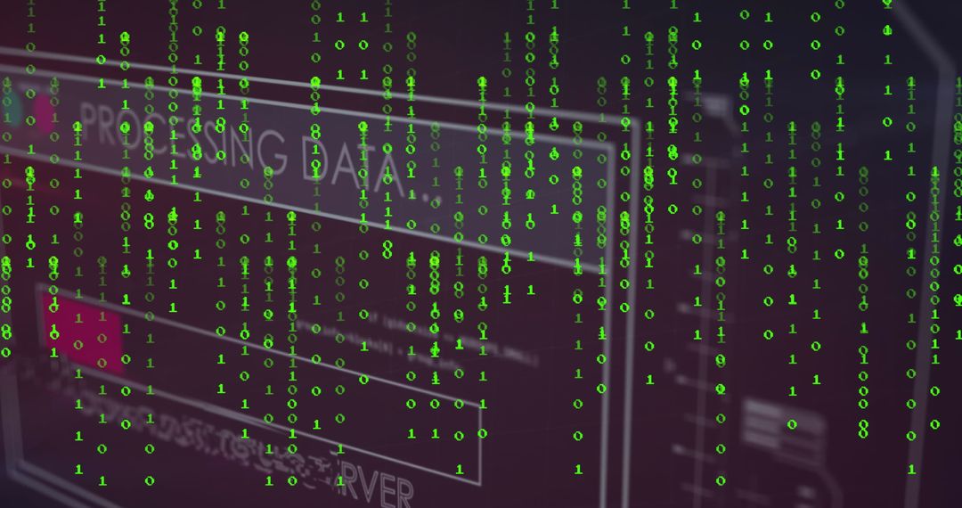 Flowing Binary Code Over Data Processing Interface Background - Free Images, Stock Photos and Pictures on Pikwizard.com