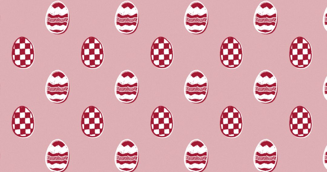 Seamless Pattern of Red and White Easter Eggs on Pink Background - Free Images, Stock Photos and Pictures on Pikwizard.com