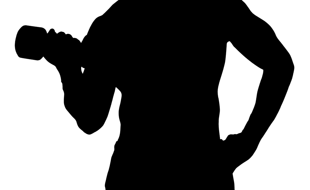 Transparent Silhouette of Person Holding Dumbbell Regular Workout