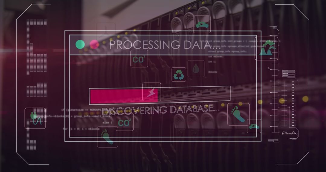 Futuristic Data Processing UI on Digital Screen