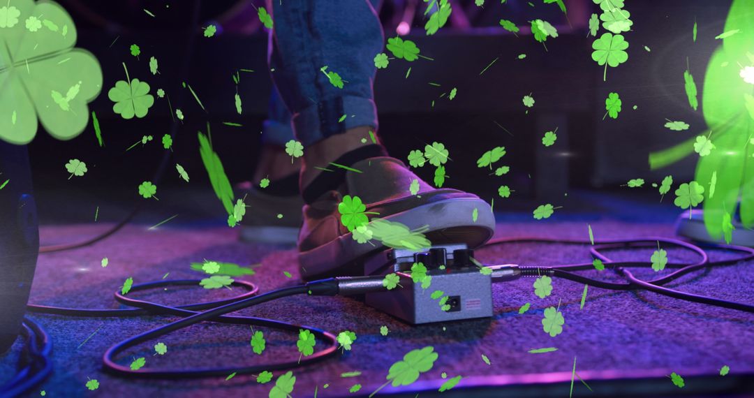 St. Patrick's Day Celebration on Concert Stage with Shamrocks