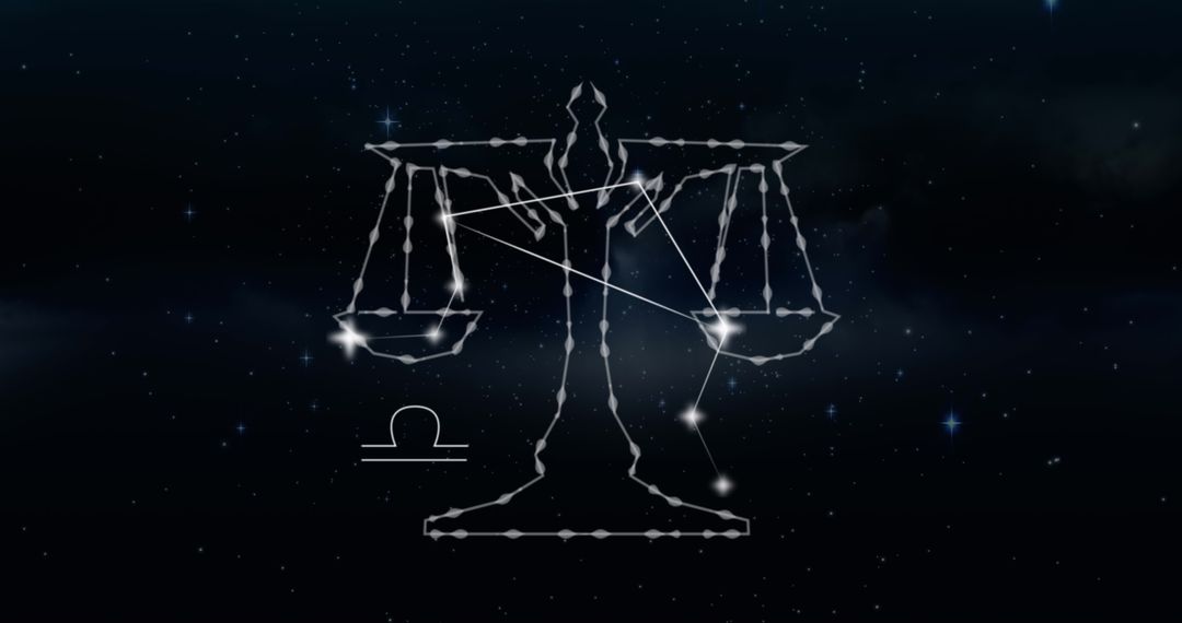 Libra Constellation and Zodiac Symbol on Starry Sky Background - Free Images, Stock Photos and Pictures on Pikwizard.com