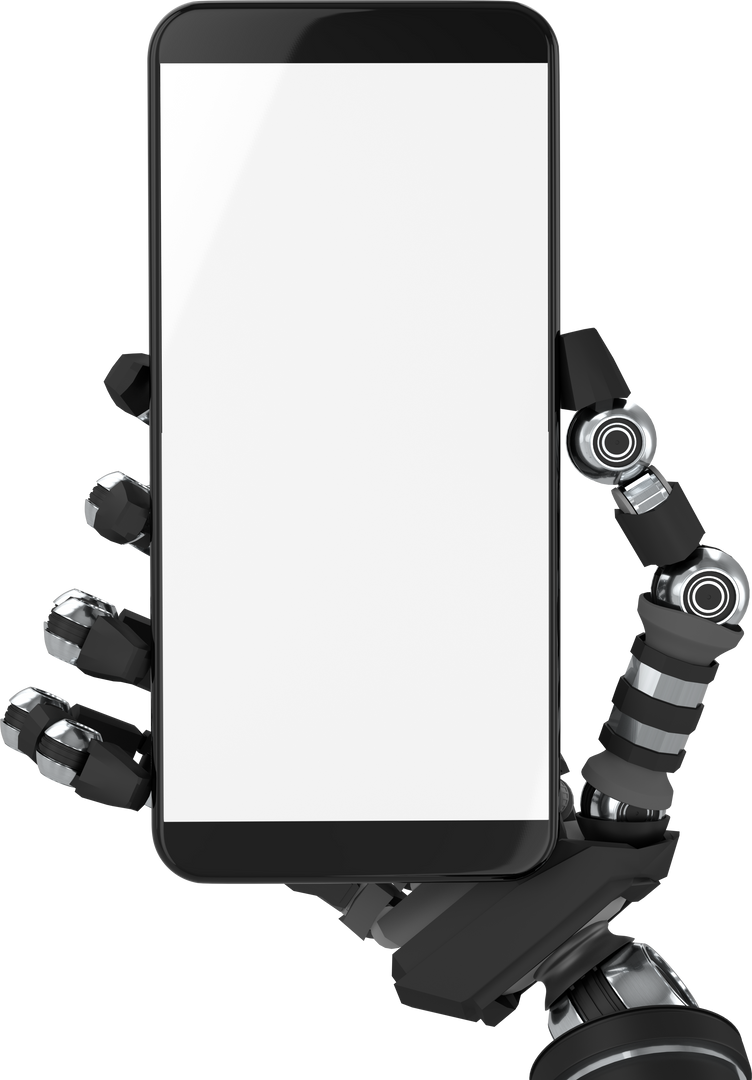 Robotic Arm Holding Smartphone with Copy Space on Transparent Background - Download Free Stock Images Pikwizard.com