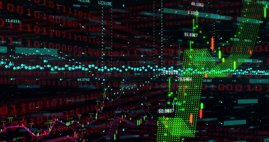 Abstract Financial Data Visualization with Digital Interface