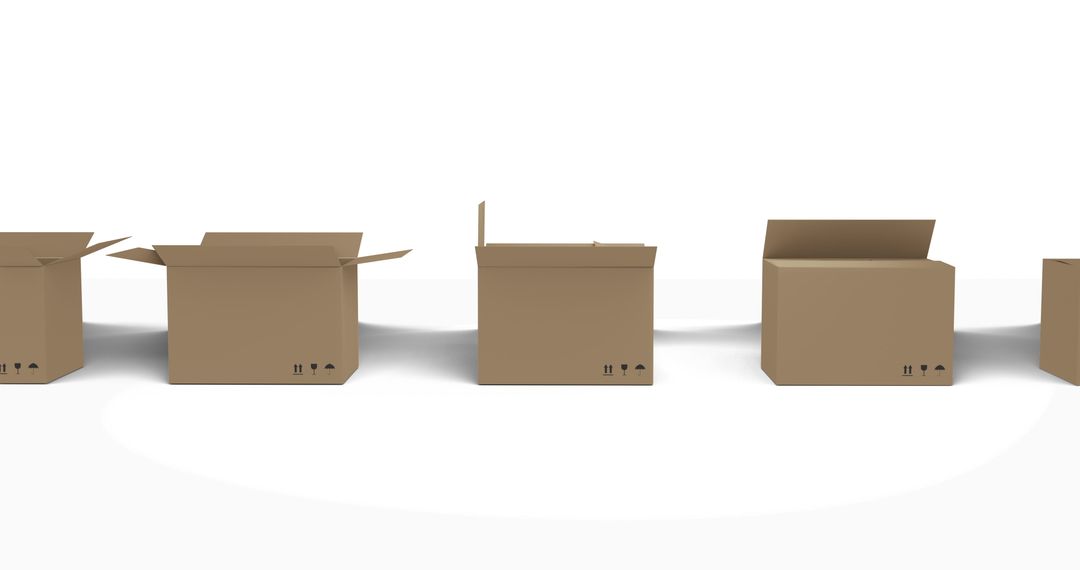 Cardboard Boxes Ready for Shipping in Uniform Arrangement