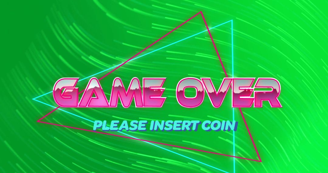 Retro Game Over Screen with Neon Colors