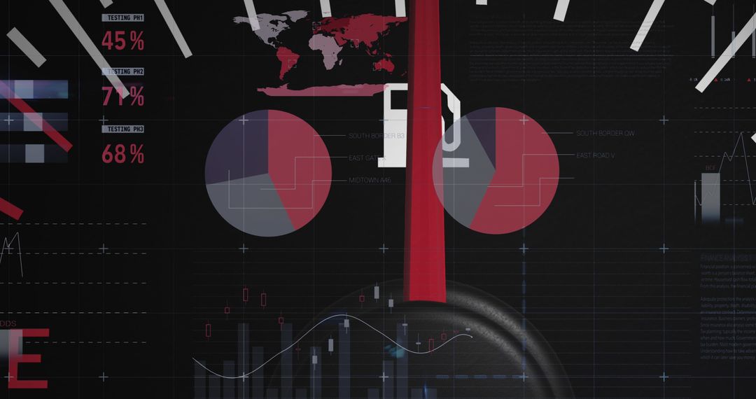 Digital Interface and Data Analytics Overlaid on Car Dashboard