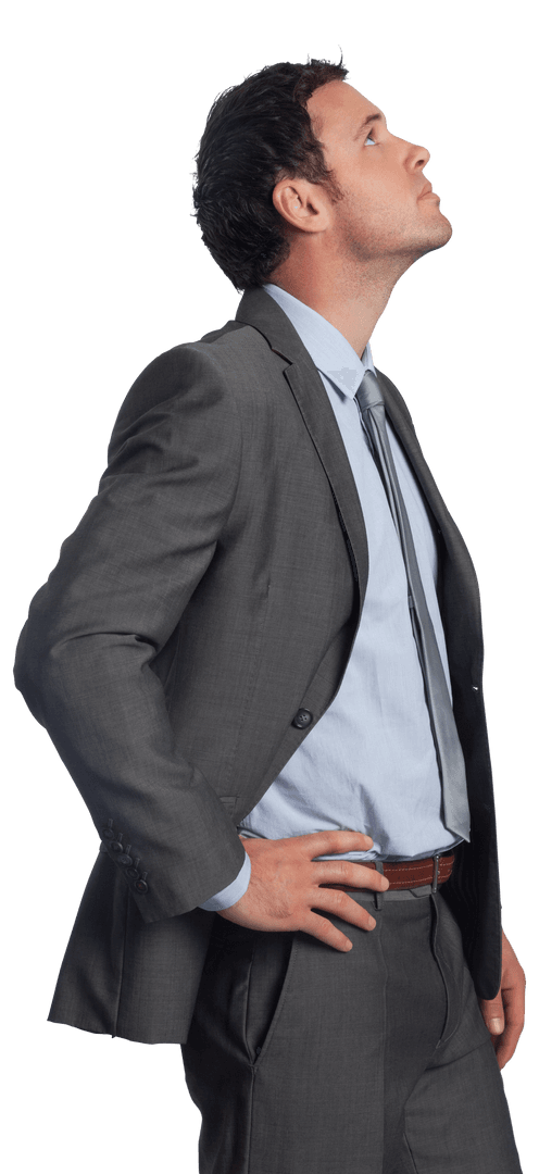 Transparent Businessman Contemplating Success Future Aspirations