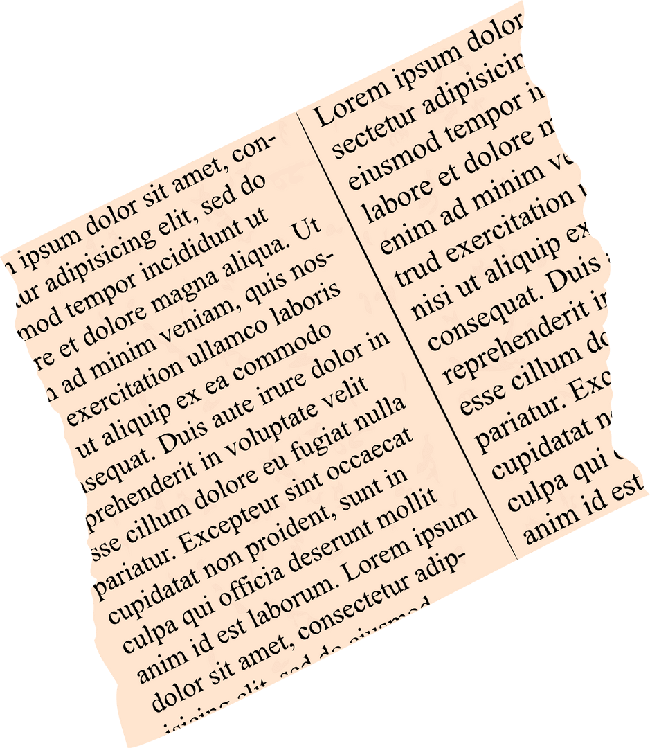 Vintage Rough Edge Paper Featuring Lorem Ipsum Columns