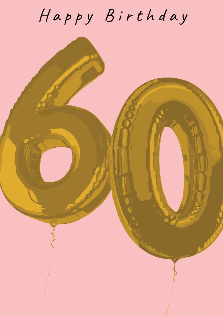 60th Birthday Celebration with Golden Balloons Sign - Download Free Stock Templates Pikwizard.com