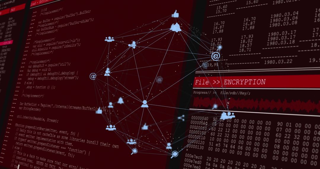 Digital Encryption Interface with 3D Network Graph Overlay