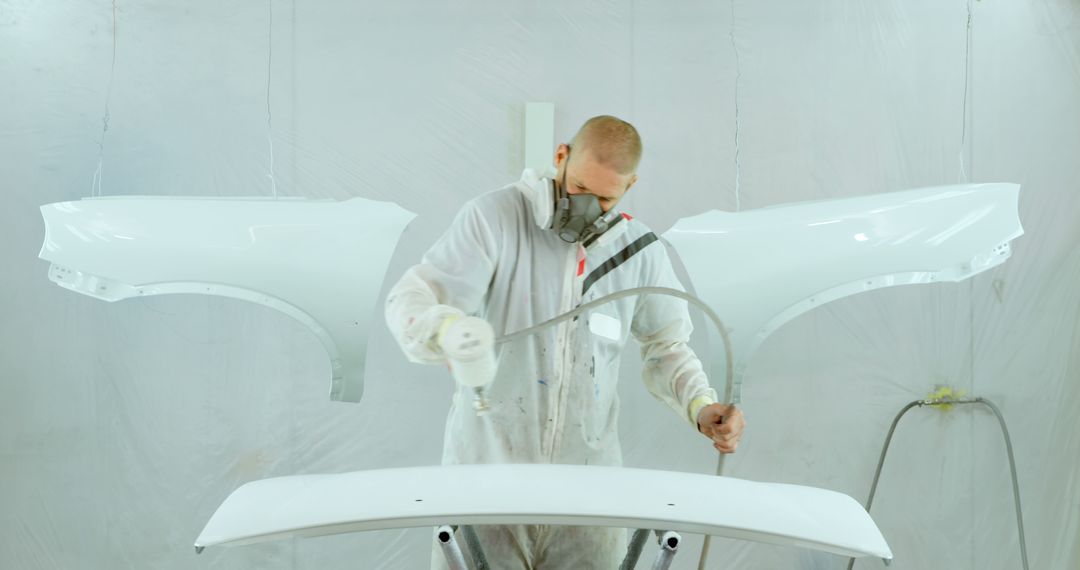 Automotive Technician Painting Car Parts with Spray Gun - Free Images, Stock Photos and Pictures on Pikwizard.com