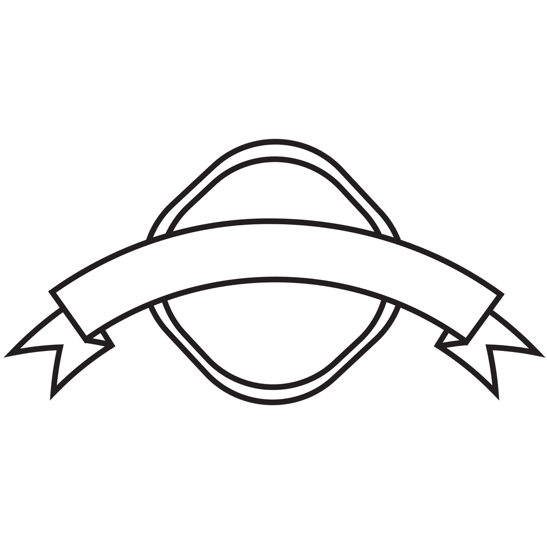 Transparent Badge Emblem with White Ribbon Banner