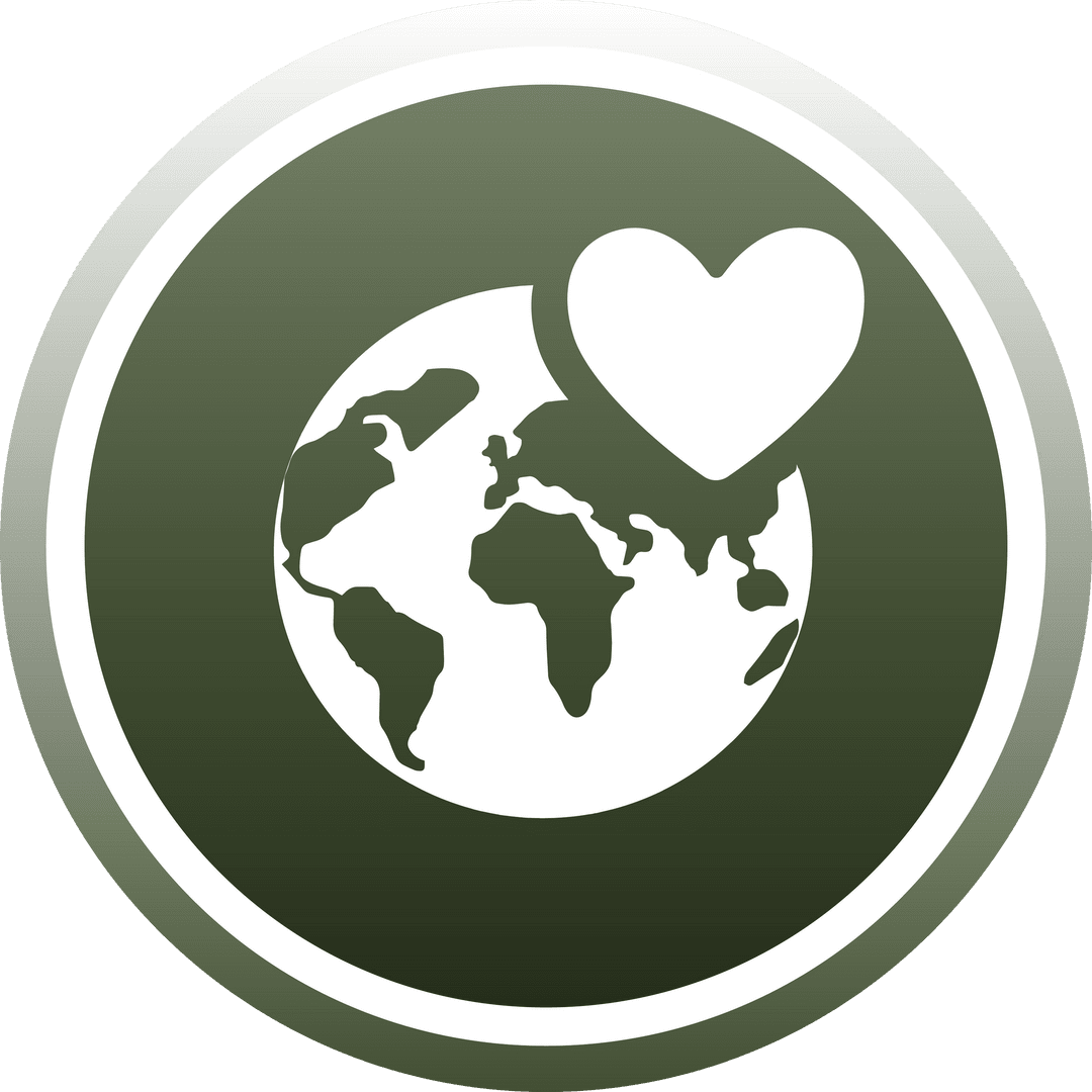 Eco-Friendly Globe with Heart Transparent Badge