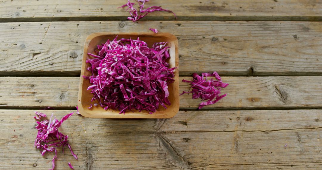 Freshly Shredded Red Cabbage on Rustic Wooden Table - Free Images, Stock Photos and Pictures on Pikwizard.com