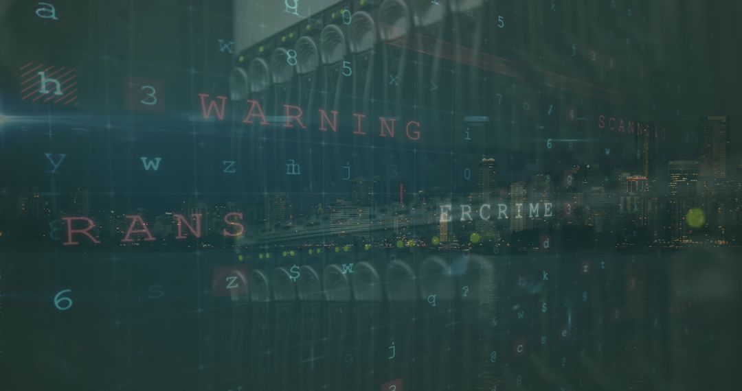 Digital Interface Overlay on Server Room Data Processing