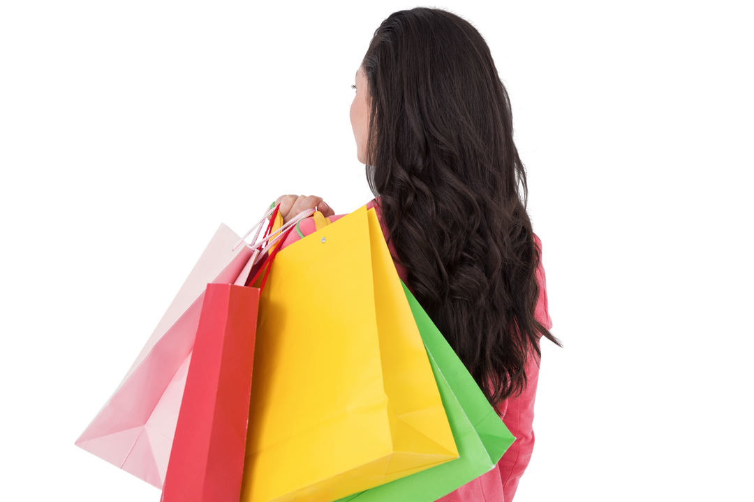 Caucasian Woman Carrying Shopping Bags on Transparent Background - Download Free Stock Images Pikwizard.com