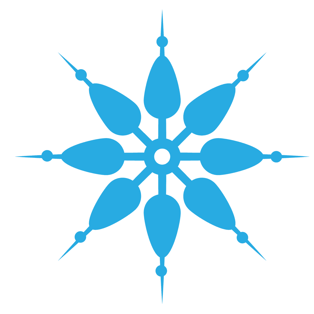 Delicate Transparent Blue Snowflake Design with Symmetrical Elegance