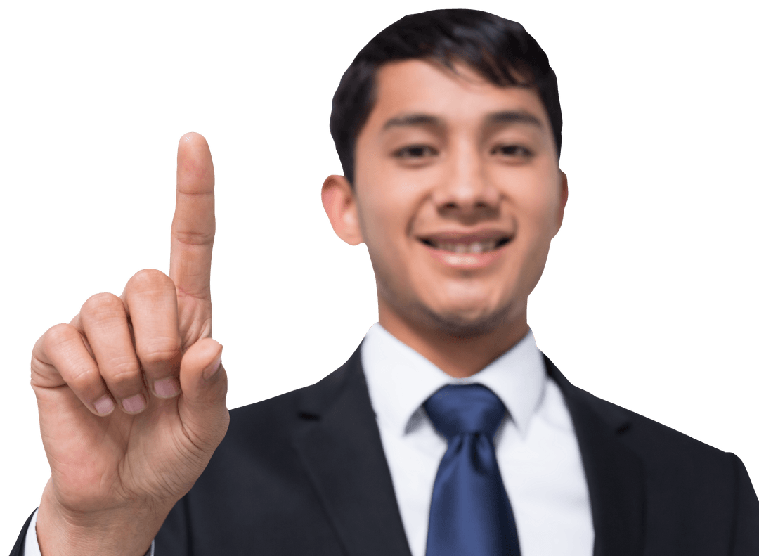 Businessman Showing Index Finger Transparent Background