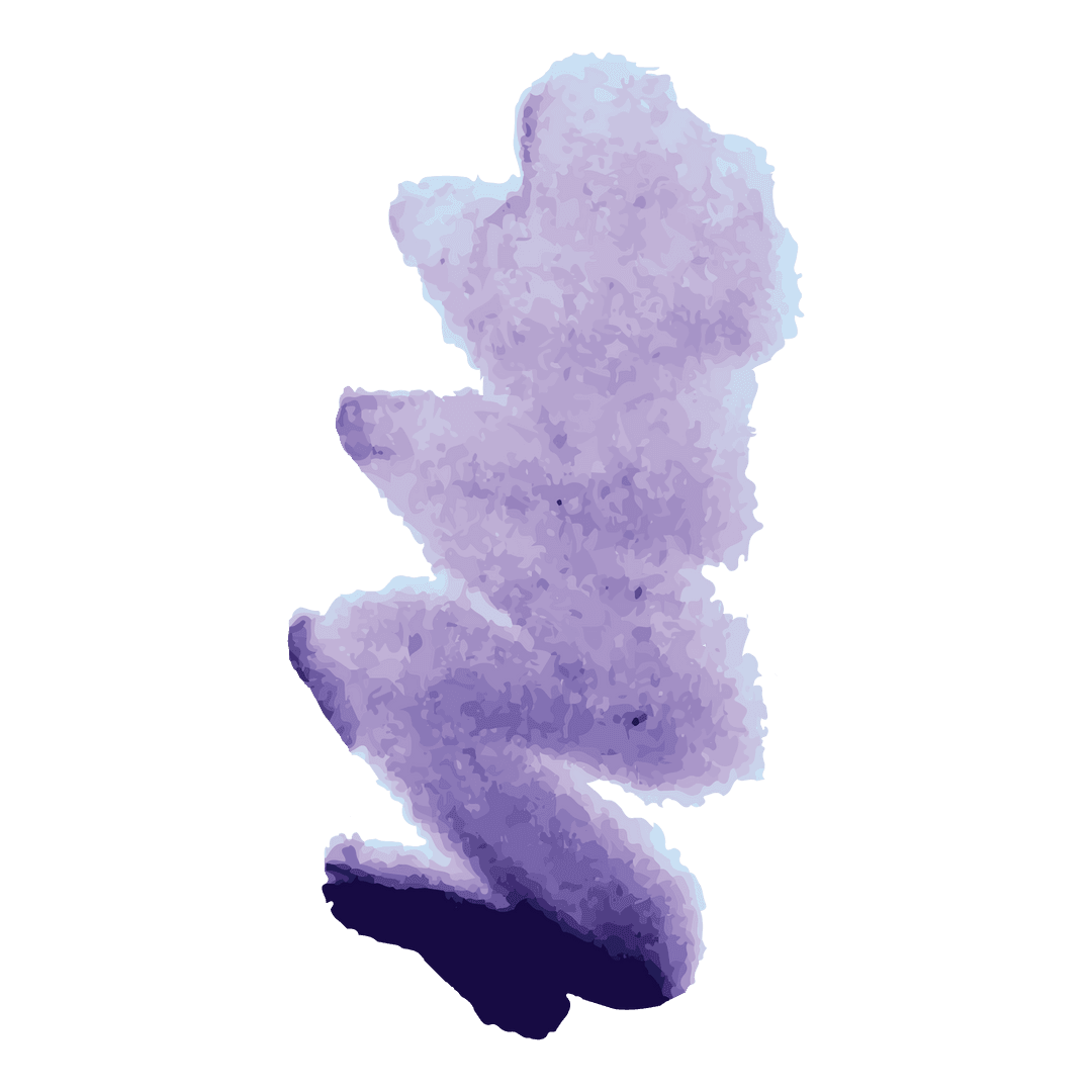 Purple Watercolor Texture on Transparent Background