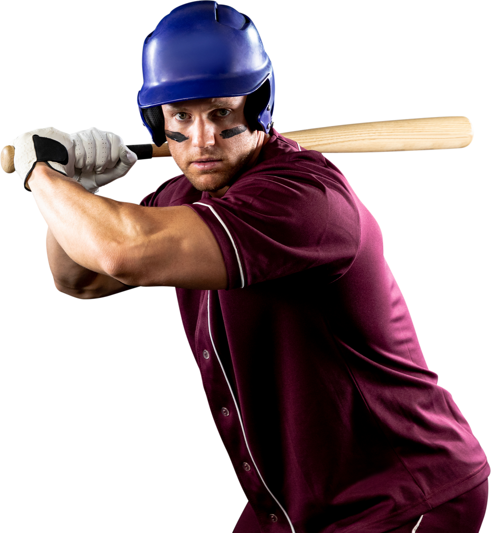 Focused Male Baseball Player Preparing to Bat Transparent - Download Free Stock Images Pikwizard.com